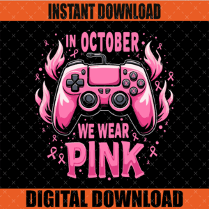In October We Wear Pink Breast Cancer Graphic Design