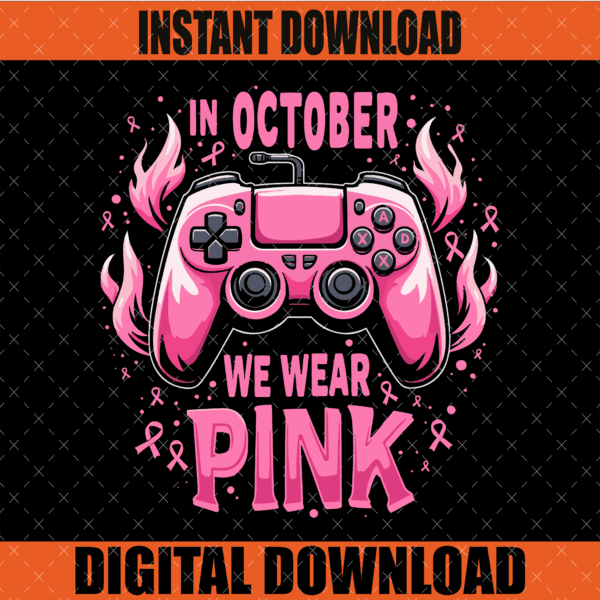 In October We Wear Pink Breast Cancer Graphic Design