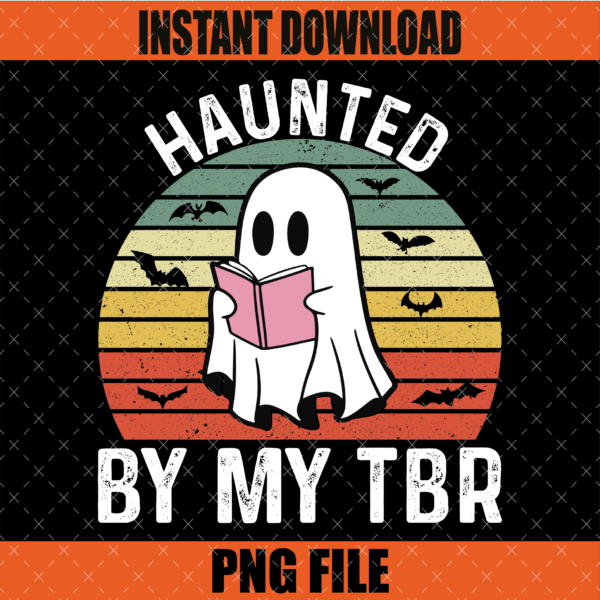 Haunted by My TBR PNG Boo Halloween Book Graphic Design