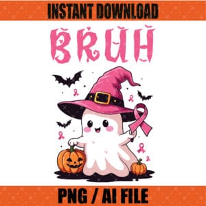 Bruh in October We Wear Pink Graphic Design