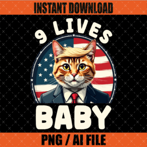 Cat Trump 9 Lives Baby Graphic Design