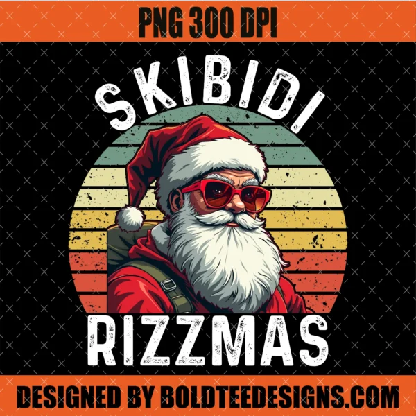 Skibidi Rizzmas PNG Christmas Rizz Santa