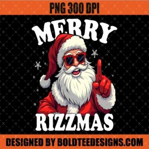 Merry Rizzmas PNG Funny Christmas Rizz Santa